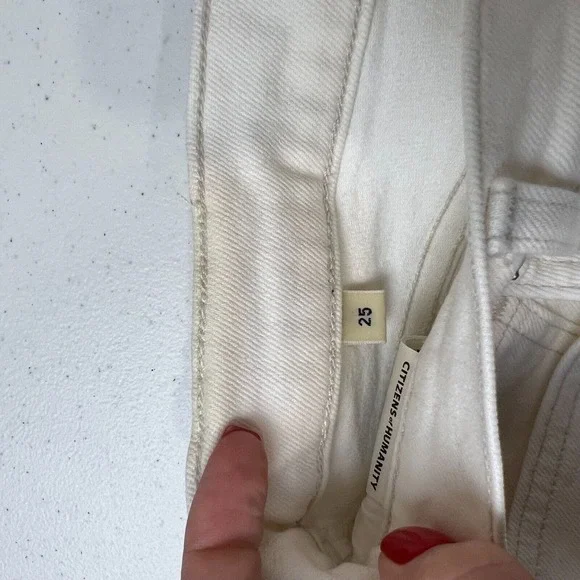 Citizen of Humanity Women's Olivia High Rise Slim Ankle Jeans White Size 25 - Picture 15 of 16